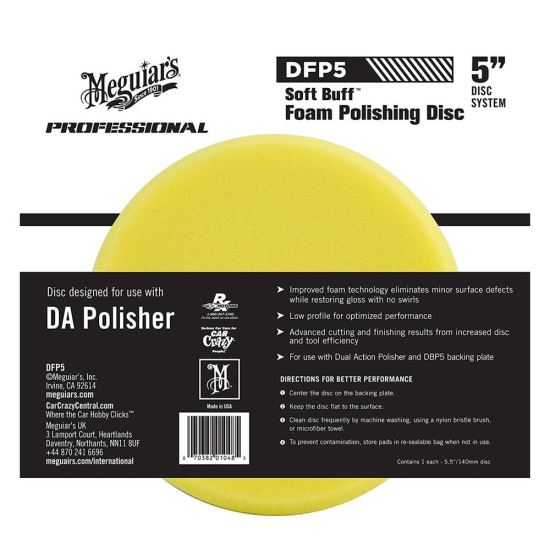 Meguiars Soft Buff DA Foam Polishing Disc, 5"-Burete Polish Disc 125 mm