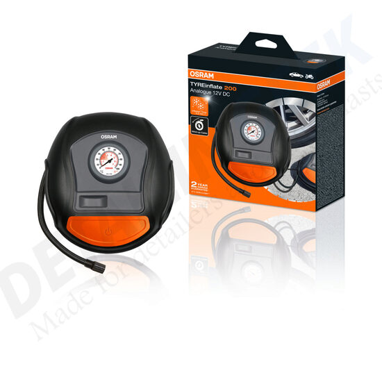 OSRAM TYREinflate 200 OTI200, COMPRESOR ANALOG 12V CU MANOMETRU 