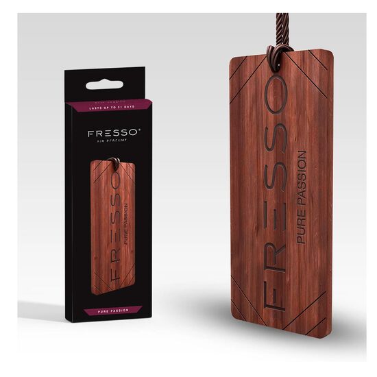 FRESSO Pure Passion with wooden hanger - Parfum auto cu miros de mandarina cu coaja de lime