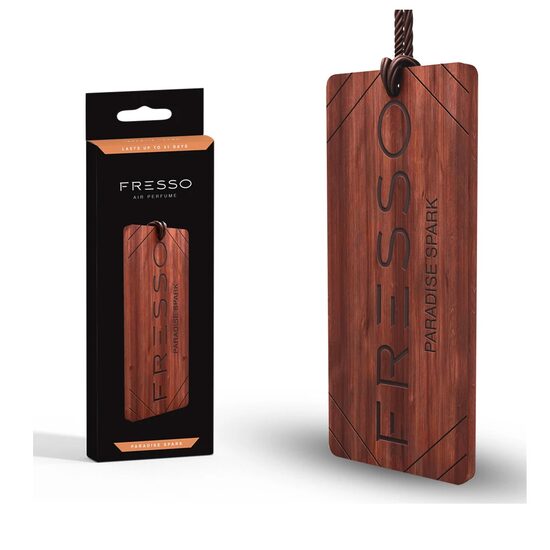 FRESSO Paradise Spark with wooden hanger -  Parfum auto cu miros de lamaie si bergamota