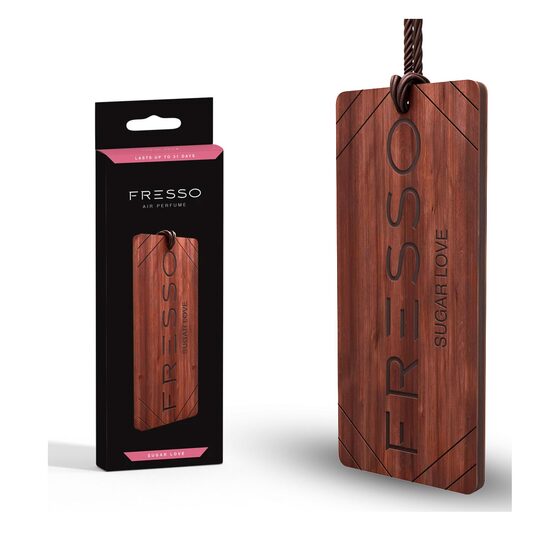 FRESSO Sugar Love with wooden hanger - Parfum auto cu miros de vanilie si migdale