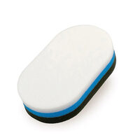 FLEXIPADS Tri-Foam Oval Applicator - Aplicator de spuma tricolor Alb/Albastru/Negru