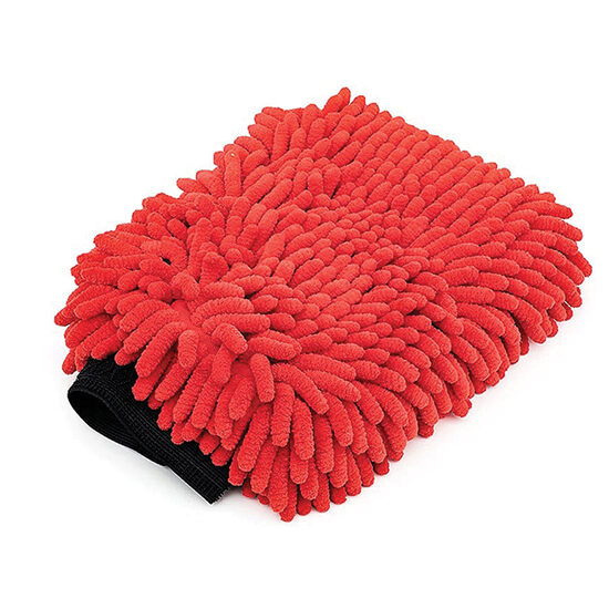 The Rag Company Premium Chenille Microfiber Knobby Wash Mitts - Manusa de spalare premium cu 2 fete culoare rosie